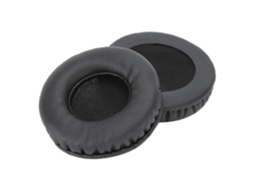 Protetores auriculares Lurelia para aparelhos auditivos, com couro proteico e espuma viscoelástica, pretos, 75 mm.