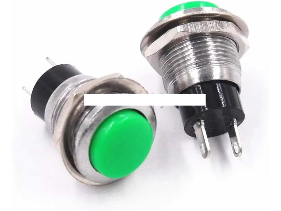 Chaves de reset de 100 rodadas Ds 318-verde 12mm, sem trava, Campainha, 3a, 125v CA