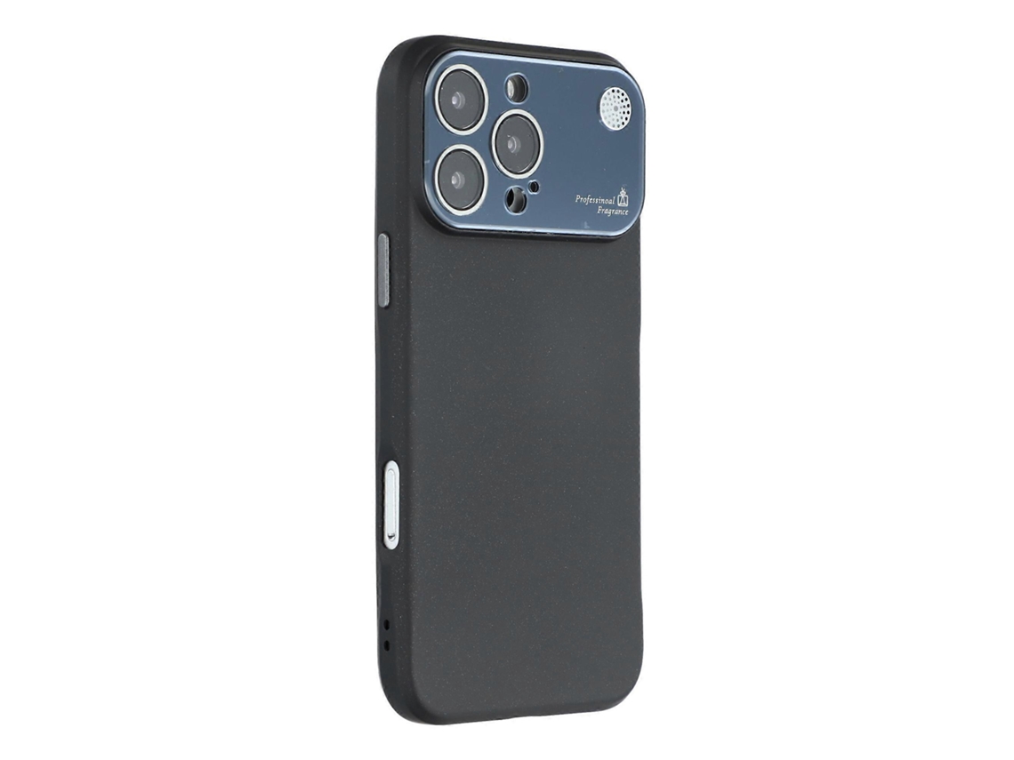 Capa Para Iphone 16 Pro Com Janela Grande Para Câmera E Aromaterapia Em Silicone Líquido, Preta