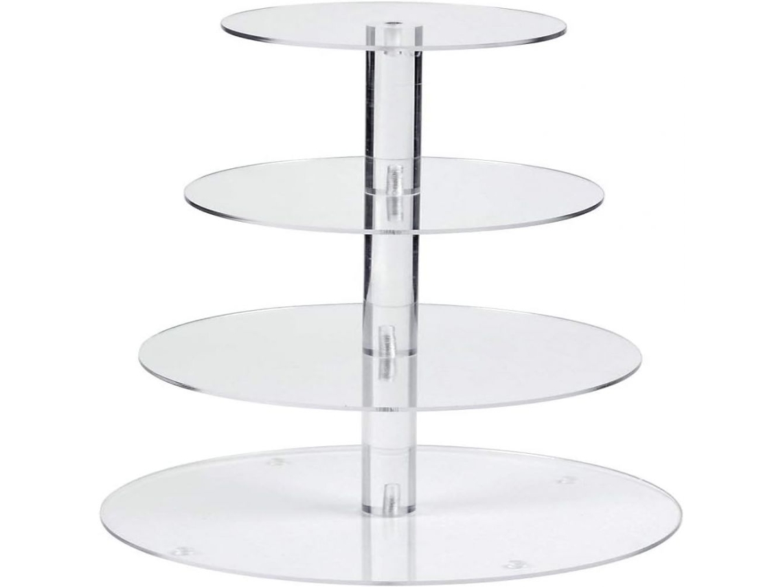 Torre De Cupcakes De Acrílico Elegante, Apresentação Elegante De Sobremesas Em Suporte Transparente Para Bolos De Vários Níveis, Aparência Profissiona