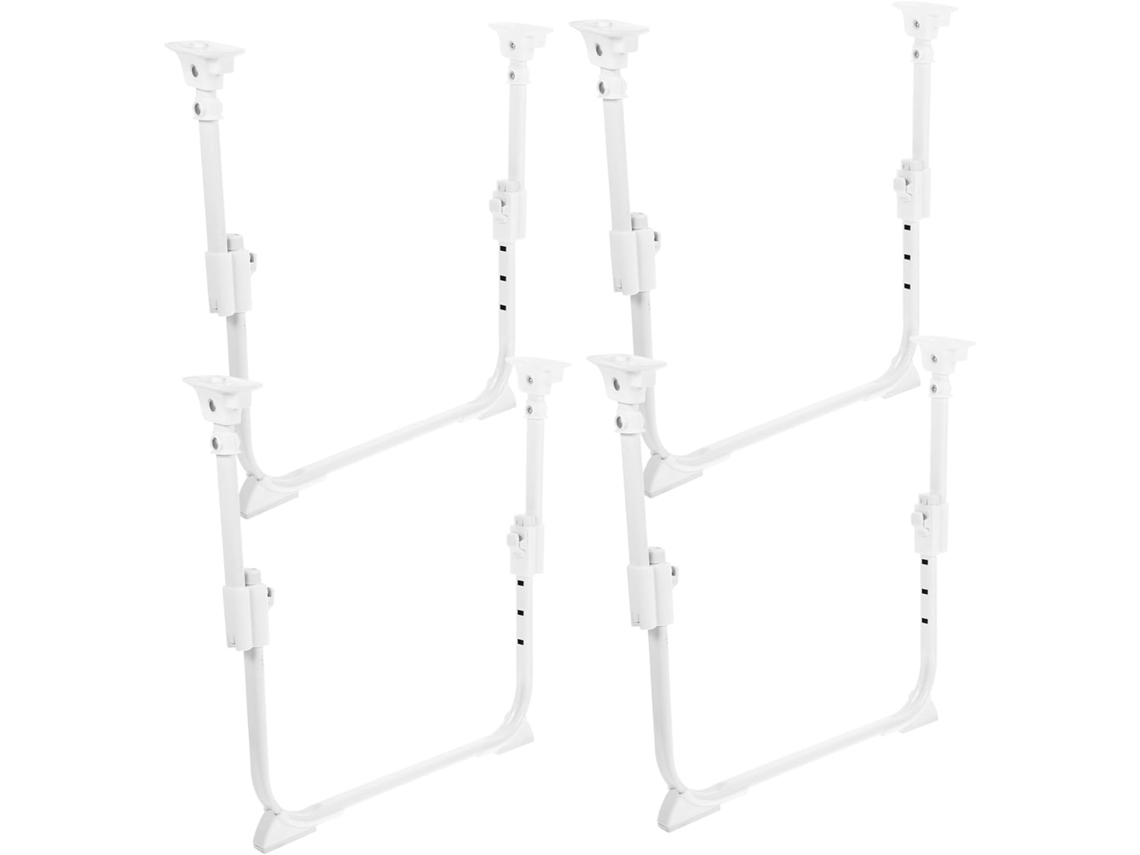 2 Pares De Pés Mesa Dobráveis Em Forma U, Pés De Ferro Eleváveis Para Cama E Escrivaninha Com Base Antiderrapante