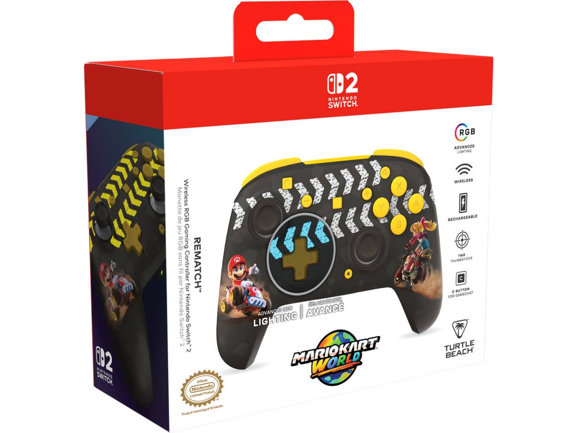 Comando TURTLE BEACH Rematch Mario Kart World para Nintendo Switch 2