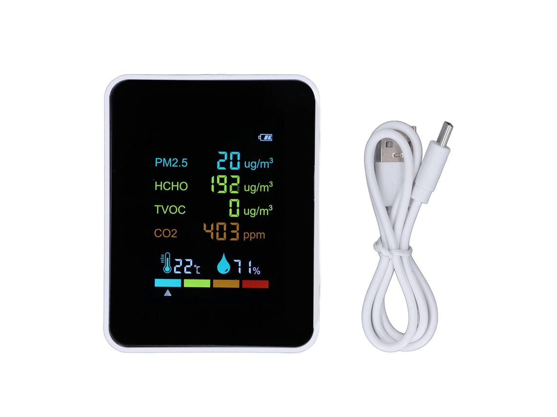 Lurelia Medidor De Qualidade Do Ar Co2, Tvoc, Hcho, Temperatura, Humidade, Usb
