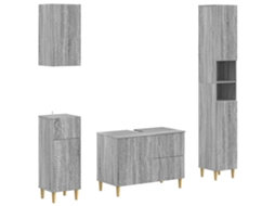 Vidaxl Conjunto De Armários De Banheiro Com 4 Peças Delft
