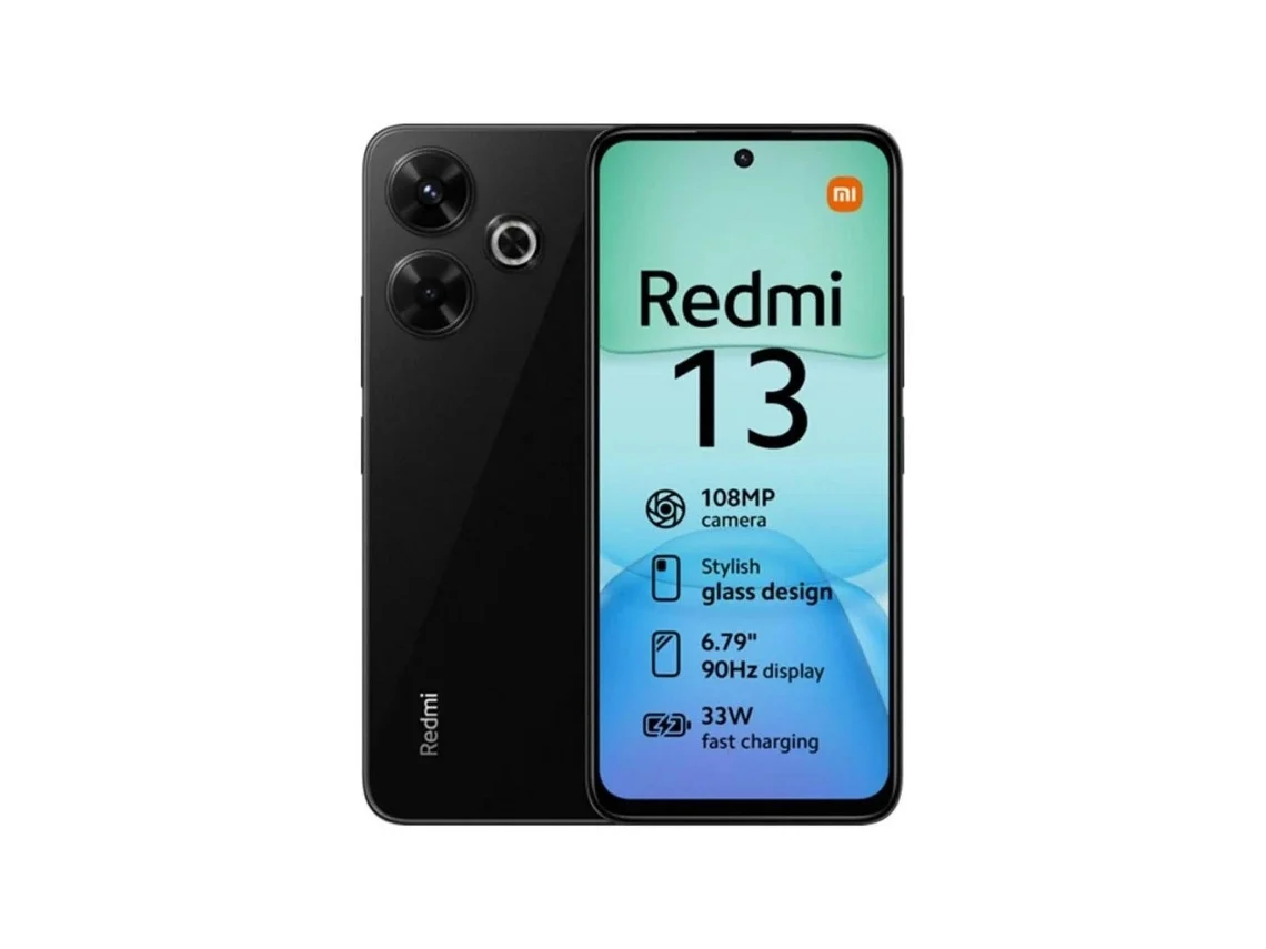 Smartphone XIAOMI Redmi 13 (Midnight black - 6,79" - Tomada EU - 128 GB - 6 GB RAM)