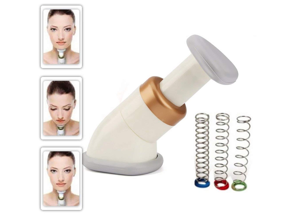 Exercitador De Pescoço Com Gua Sha, Flacidez E Queixo Duplo - Branco