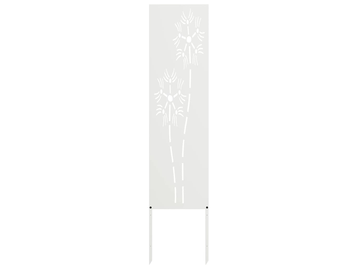 Conjunto 1 Tela De Jardim Vidaxl Branco Aço (32 X 140 Cm)