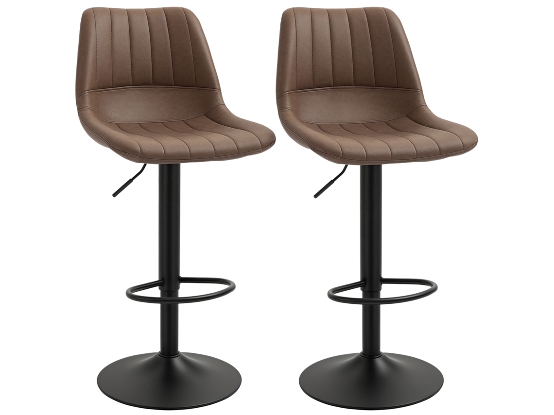 Conjunto de 2 bancos retro, com apoio de pés, altura ajustável, 43x49,5x111 cm S/MARCA