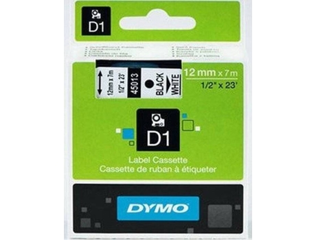Fitas DYMO D1 12Mm Preto/Branco