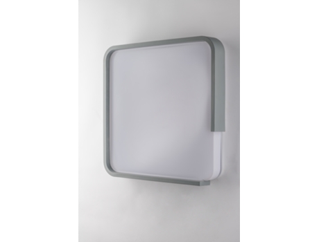 Luminária de Teto 40W Branco e Cinza Quadrado Wayout com Interruptor Interno para Personalização Do Kelvin 48,5X48,5 cm