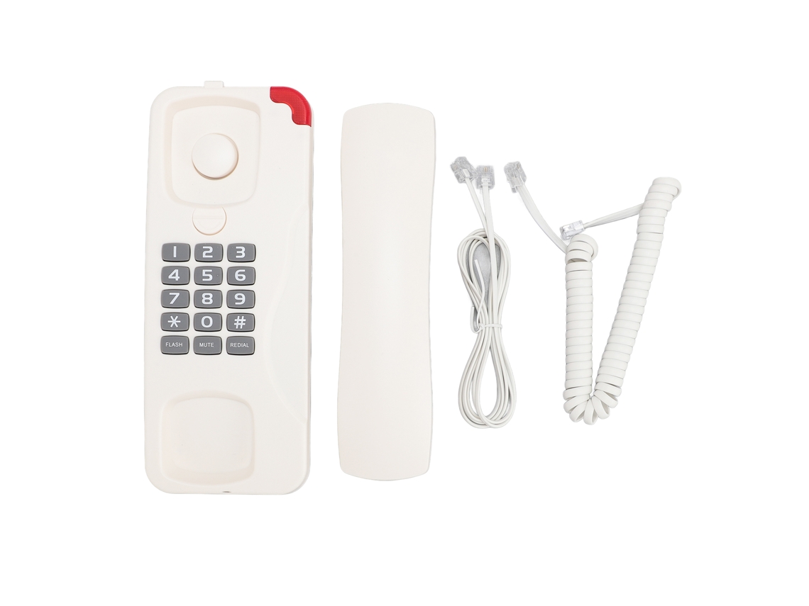 Telefone de Parede, Adequado para Escritórios de Hotéis, Telefone Fixo com Fio Branco EOOCOO