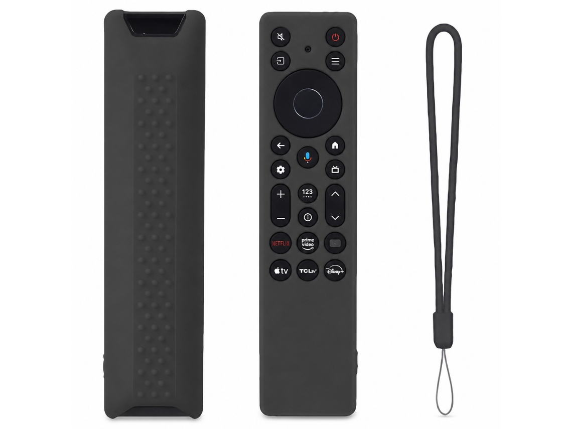 Capa De Silicone Preta Para Comando De Tv Compatível Com Tcl Rc813a Rc923a