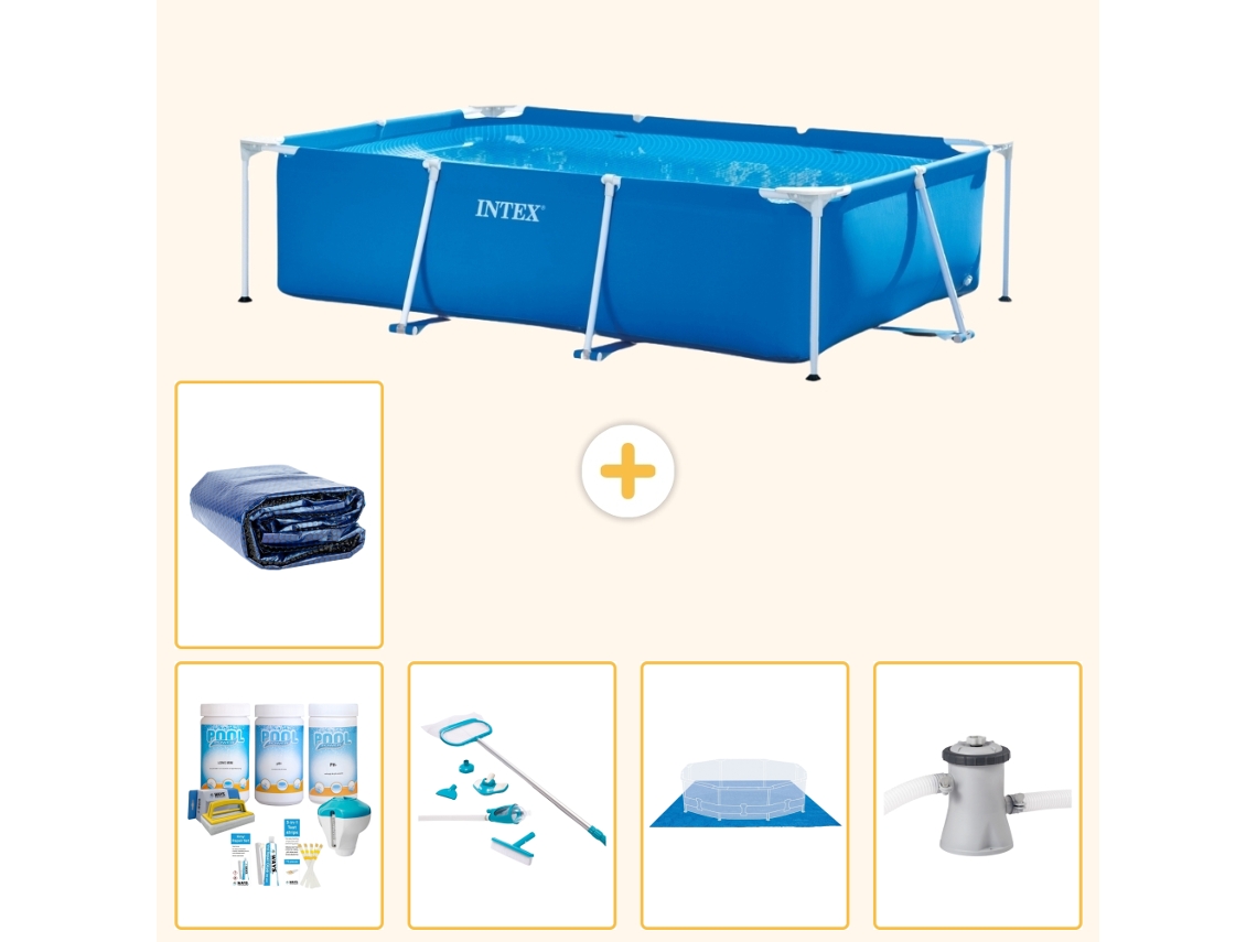 Intex Piscina Com Estrutura Retangular - 260x160x65 Cm - 6-peças S20036
