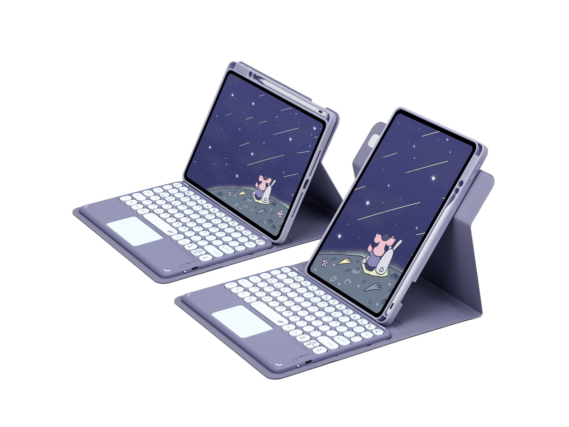 Capa Com Teclado Para Ipad Pro11 Polegadas,rotatable,with Round Cap Keyboard (dark Purple) Cuich (2022/2021/2020/2018)