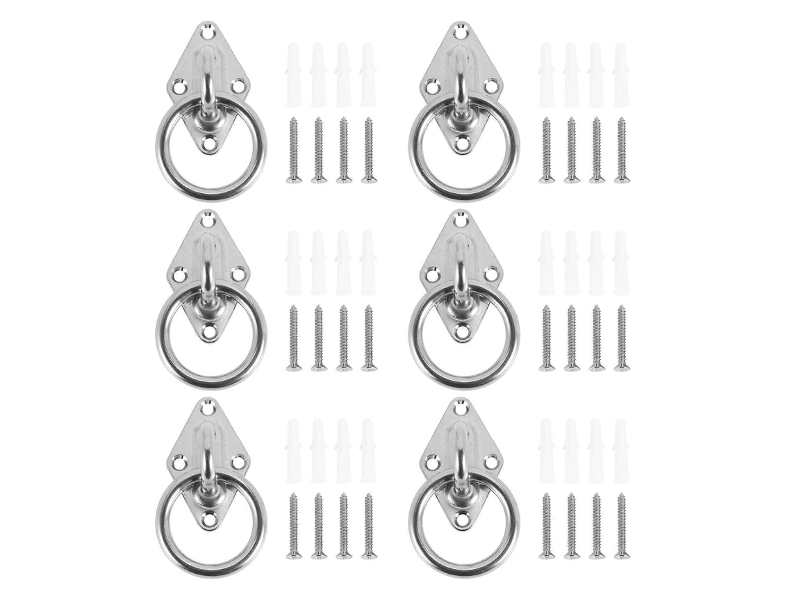 6pcs Gancho De Parede/teto Aço Inox Anel Redondo 80mmx50mm Suporte