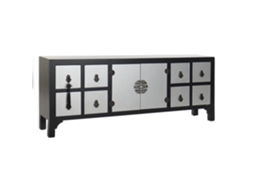 Suporte para Tv em Mdf Cor Pinho, Preto Oriental, 130x24x51cm ALEXANDRA HOUSE LIVING