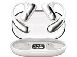 Fones Condução Ar Orelha Aberta Sem Fio JIAPEI 5.3, Confortável, Gancho Ergonômico, Som Balanceado, Estojo Digital, 40h, Branco