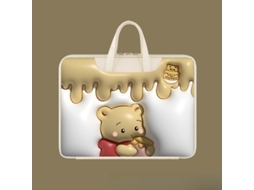 Capa HEXINYIGJLY para portátil, 13.3 polegadas, universal, almofadada, forro macio, urso do pote de mel