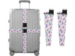 Conjunto De 2-cintas Viagem Com Estampa Bolinhas E Borboletas Para Malas, Acessórios De Viagem, Conector De Bagagem