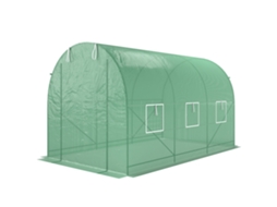 Estufa Para Verde Horta Com Túnel De 3,5x2x2m Em Pe E Metal, 6 Janelas Porta Rolo.