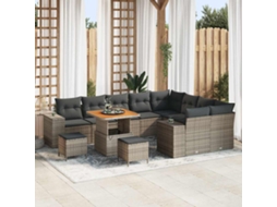 Vidaxl Conjunto De Sofá De Jardim 12 Unid. 9-número De Lugares Cinzeto