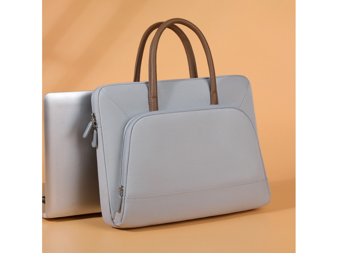 Bolsa Para Portátil De 15.6 Polegadas Com Bolsos E Alça Para Mulher, Impermeável E Protetora Para Computador Cinza Hexinyigjly