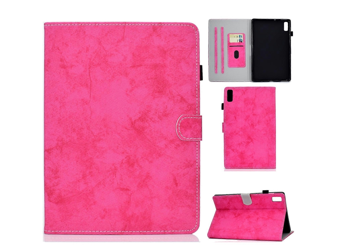 Capa Protetora Para Tablet Lenovo Tab M9 Com Textura De Tecido Estilo Mármore Em Pu