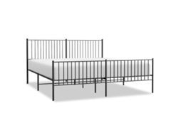 Estrutura de Cama com Cabeceira e Pés Metal Preto MAISON EXCLUSIVE 193x203 cm