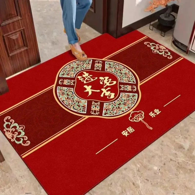 Tapete Decorativo Para O Ano Novo Chinês (estilo 2, 40x60cm) Com Estampa De Palavras Auspiciosas. Capacho Para Porta.