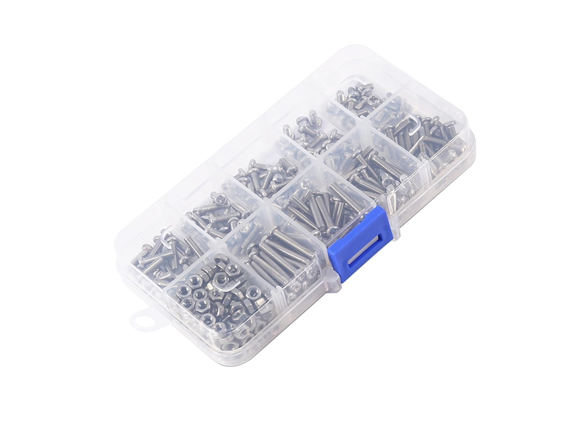 Conjunto De 340 Peças Parafusos E Porcas Cabeça Chata M3 Em Aço Inoxidável Goshyda, Fabricado Em Aço Inoxidável 304
