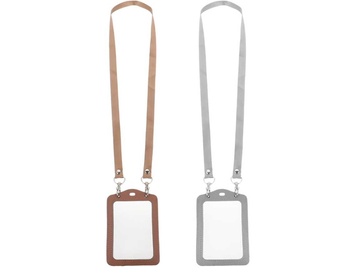 Porta Crachás Alasum 2 Peças, Fita De Seda Pu E Liga De Alumínio, Durável E Resistente À Deformação, Ideal Trabalho