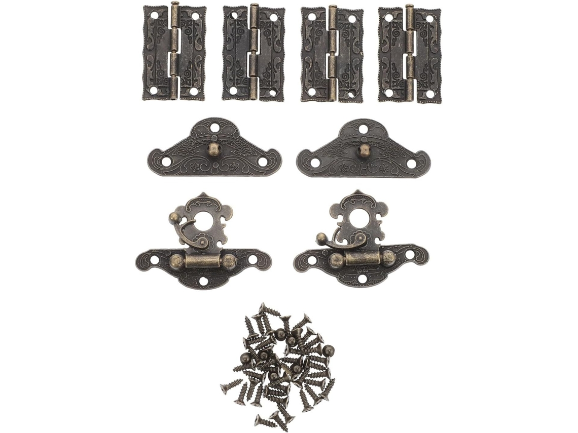 Conjunto De Dobradiças Com Fecho Para Caixa Joias, Liga De Zinco, Verde, Para Caixas De Madeira, Itens De Bricolagem