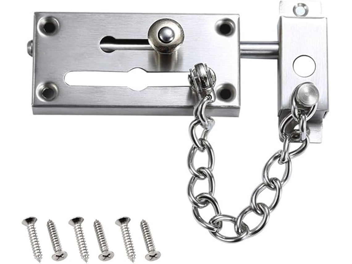 Corrente De Segurança Para Portas, Fechadura Antirroubo Com Corrente, Em Aço Inoxidável, Portas Entrada E Portões.