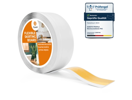 Rodapé Em Pvc 70x20mm, 15m, Flexível Autoadesivo, Rodapé Macio, Rodapé, Branco Quest