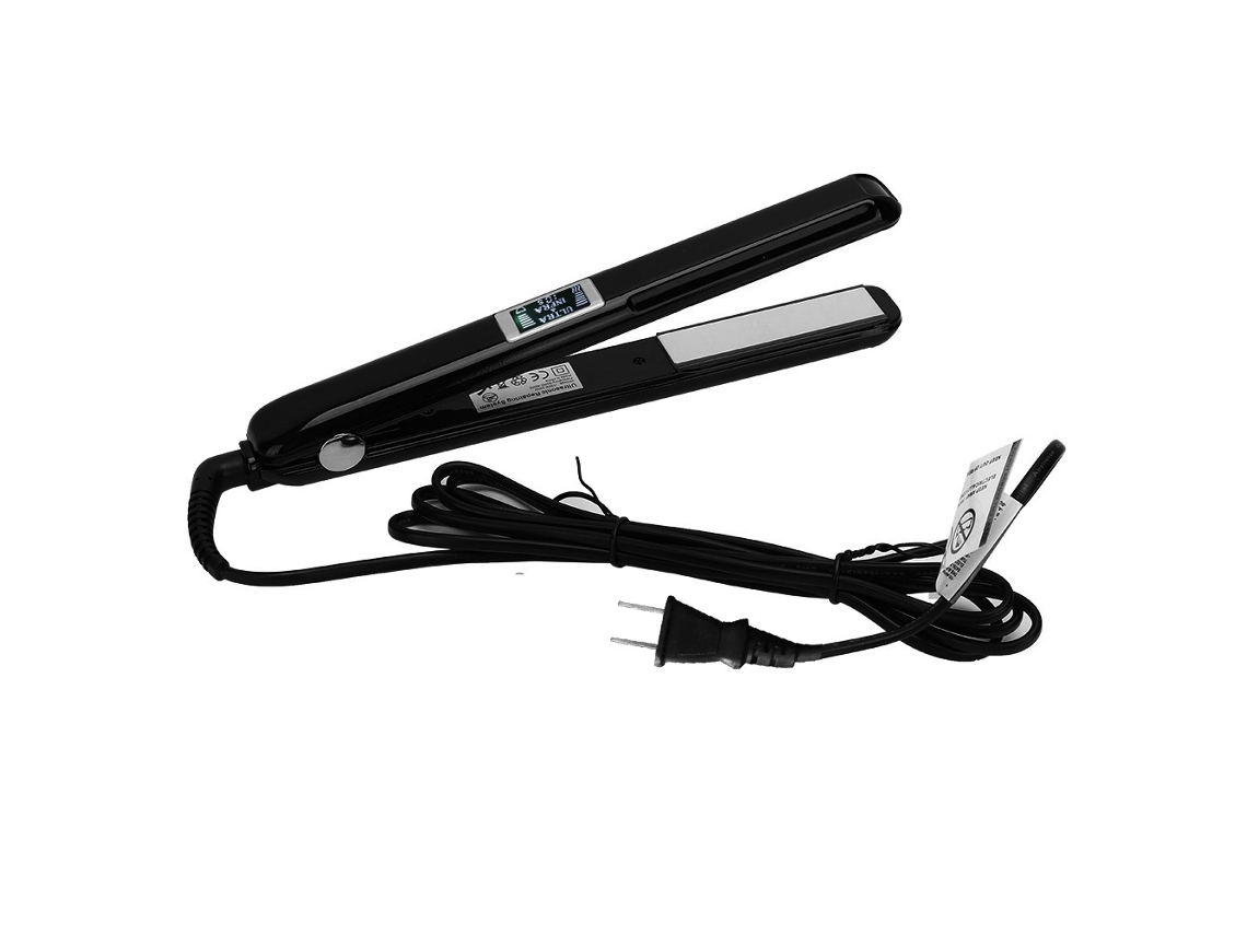 2026 plancha de Cabelo Ultrassônica Infrarroja Reta e Ondulada Ferro de Cabelo Elétrico (preto Japonês)