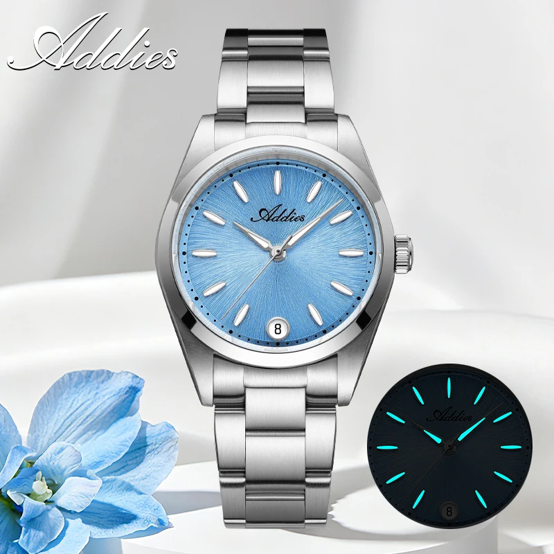 Relógio Feminino Luminoso De 31 Mm Com Cristal De Safira, Resistente À Água Até 5 Bar (azul).