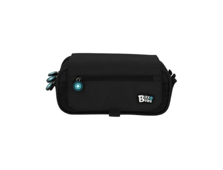 Bolsa tripla com aba Bits Amp-bobs preta 23x10x10 cm
