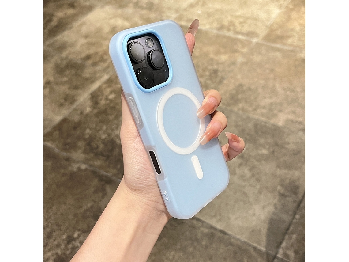 Capa Para Iphone 17 Pro Peak Blue Dopamine Frosted Magnetic Jelly