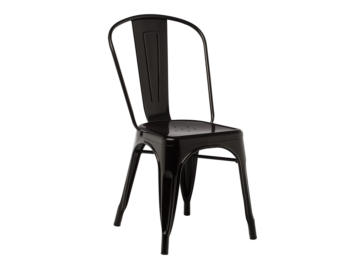 Pack De 2 Cadeiras De Jantar Empilháveis Lix Aço Preto Sklum