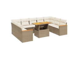 Garden Sofa Set, Garden Sofa Sets Vidaxl Bege Rattan / Vime (n/a)