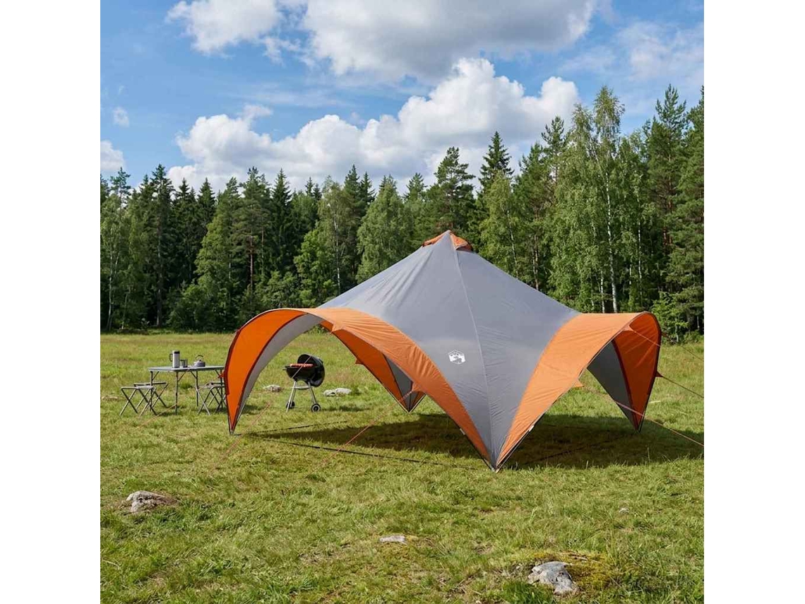 Vidaxl Tenda De Festa Com Telhado Cinza E Laranja 500 X 500 X 350 Cm