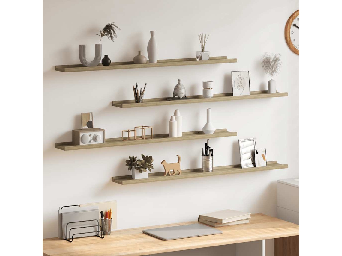 Vidaxl Prateleiras De Parede 4 Pcs 100x9x3 Cm Carvalho Sonoma