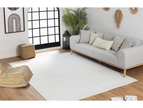Tapete Relevo Exterior e Interior Terraço Varanda Cozinha 120X170 Cm Branco SURYA