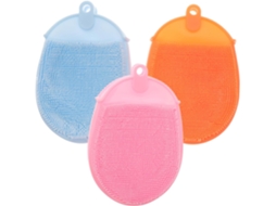 Conjunto De 3 Escovas Silicone Para Banho, Massagem, Limpeza E Esfoliação Da Pele