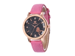 Relógio de Pulso Feminino Casual Elegante de Quartzo Rosa Moda Presente