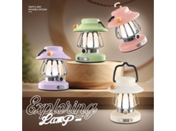 Lanterna de Camping Recarregável, Estilo Retrô, para Uso Externo, Rosa AQUAFORGE