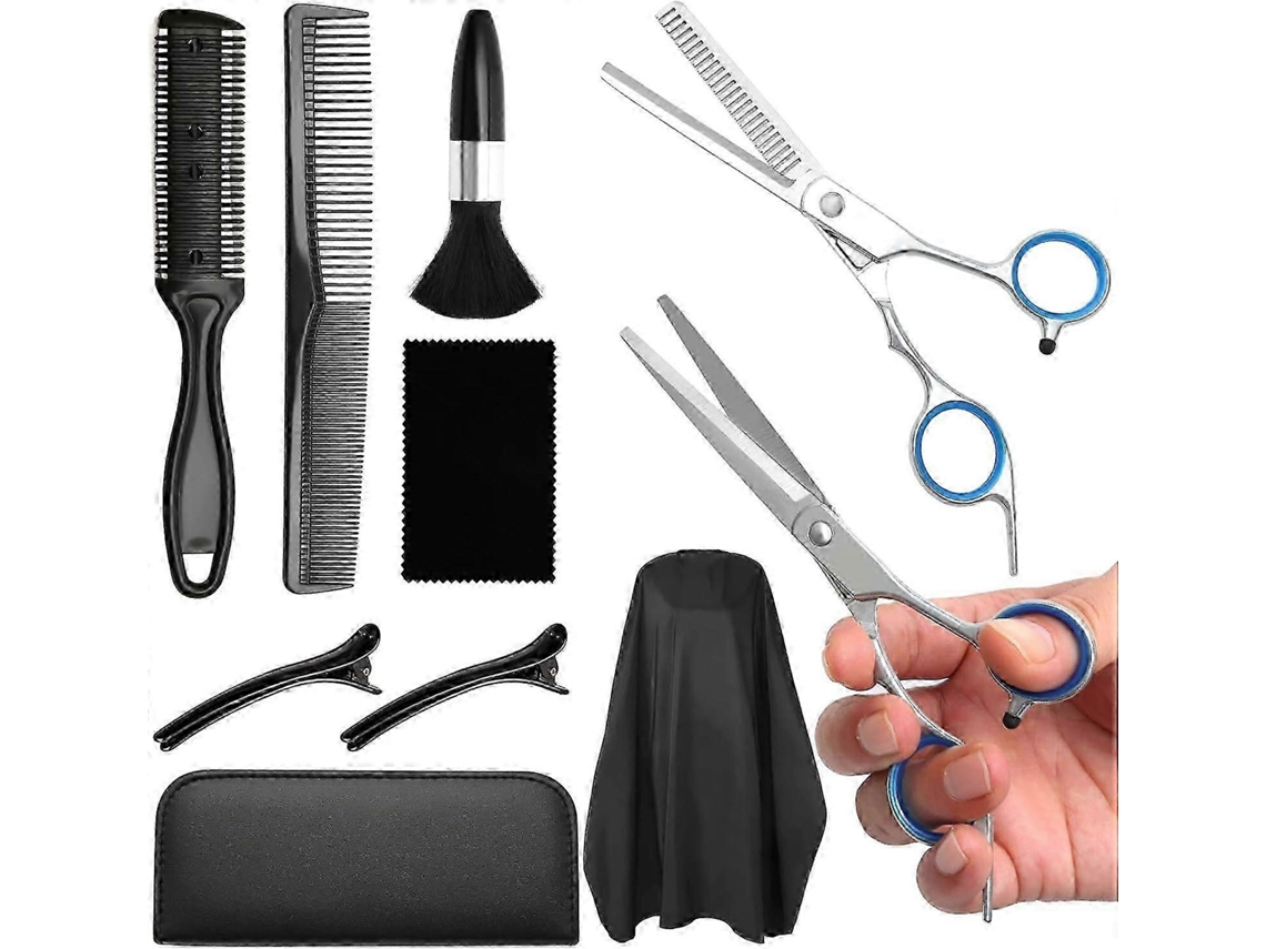 Kit De Tesouras De Corte De Cabelo 10 Em 1, Aço Inoxidável, 6 Polegadas, Com Pente E Capa, Para Iniciantes E Salões