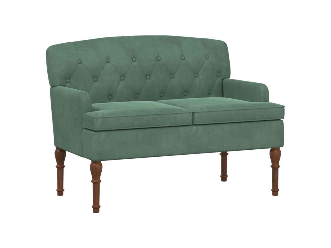 Conjunto 1 Pernas Torneadas Vidaxl Verde Veludo (111 X 65 X 79 Cm)