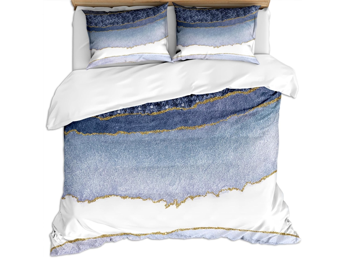 Capa de Edredom com 2 Fronhas 65x65cm em Microfibra Fronha 220x240cm,