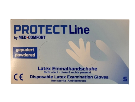 Látex De Conforto Médio Da Linha Protect, Luvas, Tamanho S, 100 Unidades Ampri